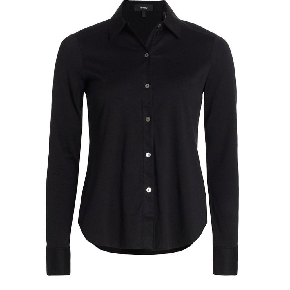 Theory Cotton Black Shirt